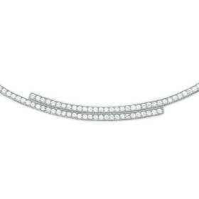 Collier argent oxydes de zirconium blanc