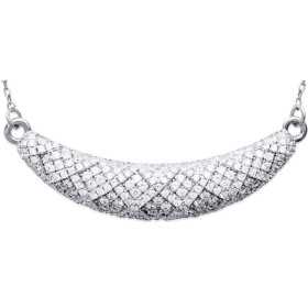 Collier argent plastron pavé doxydes de zirconium