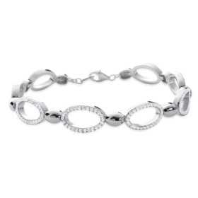 Bracelet argent maille pavés doxydes de zirconium blanc