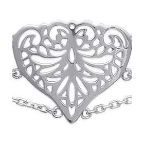 Collier argent coeur de 25 mm