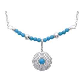 Collier argent turquoise dimitation