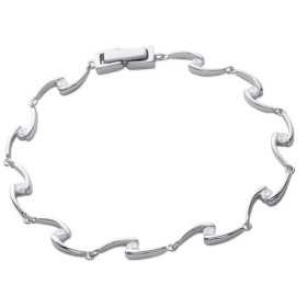 Bracelet argent motifs façon vagues avec zirconiaas