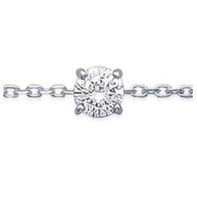 Collier argent solitaire oxyde de zirconium de 7 mm