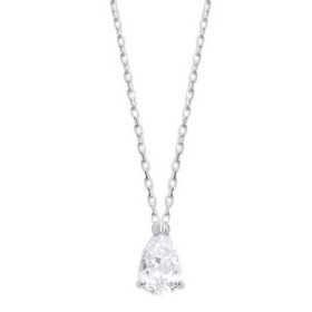 Collier argent solitaire oxyde de zirconium 9 mm