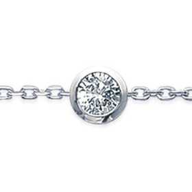 Bracelet argent solitaire oxyde de zirconium de 6 mm