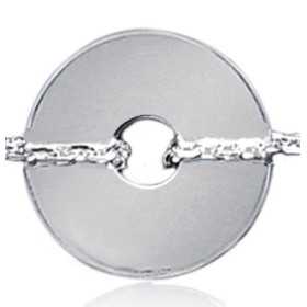 Bracelet argent 1 disque percé de 15 mm