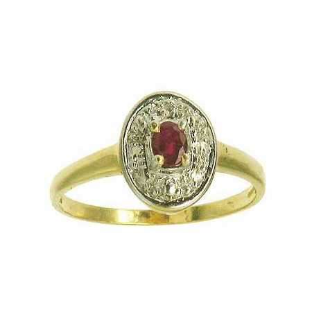 Bague asmae en or avec rubis et diamants - Bijouterieonline.com