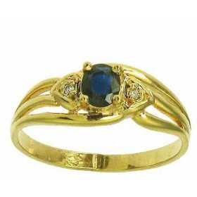 Bague cherine en or avec saphir et diamants