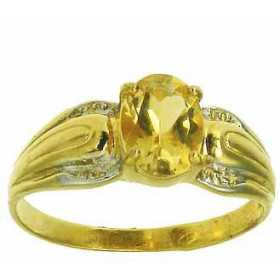 Bague clarisse en or avec citrine