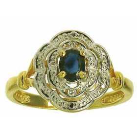 Bague en or avec saphir et diamants