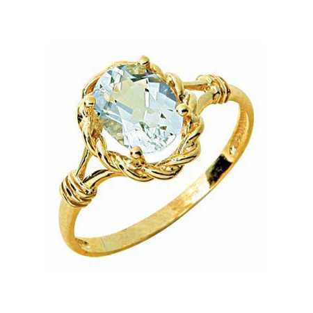 Bague fabienne en or avec aigue marine - Bijouterieonline.com