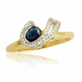 Bague garance en or avec saphir et diamants