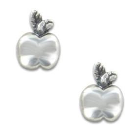 Clous d'oreilles pommes en argent