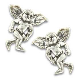 Clous d'oreilles anges en argent