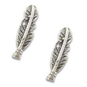 Clous d'oreilles plumes en argent