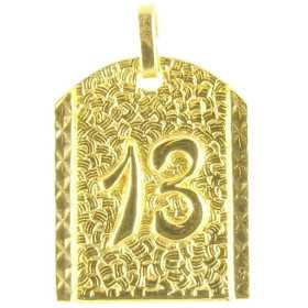 Pendentif porte bonheur 13 plaqué or