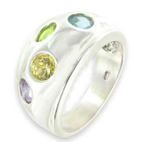 Bague argent multi-pierres