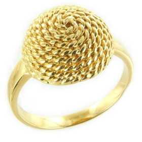 Bague plaqué or dôme tresse de paille ø64