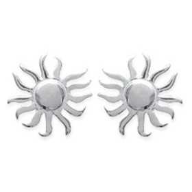 Clous d'oreilles soleil en argent