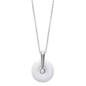 Collier argent avec roue céramique et zirconia