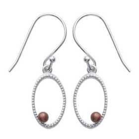 Boucles pendantes en argent et perles