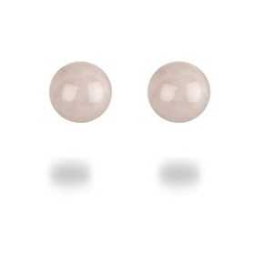 Clous d'oreilles boules de quartz rose de 6 mm