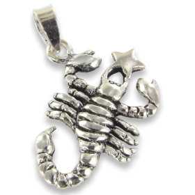 Pendentif scorpion et étoile en argent