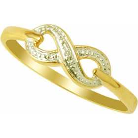 Bague infini Or 375 avec diamants taille 55