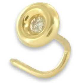 Piercing de nez or avec diamant de 0,02 ct