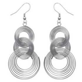 Grandes boucles d'oreilles acier ressorts aplatis