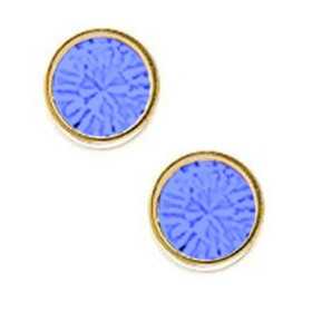 Clous d'oreilles plaqué or zirconium bleu foncé