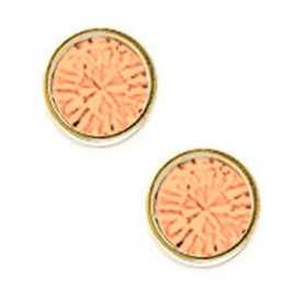 Clous d'oreilles plaqué or zirconium orange