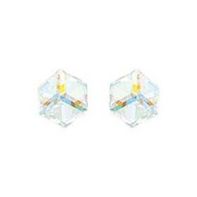 clous d'oreilles argent avec prisme cristal irisé