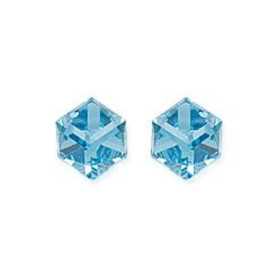 clous d'oreilles argent avec prisme cristal bleu ciel