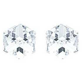 clous d'oreilles argent avec grand prisme cristal blanc