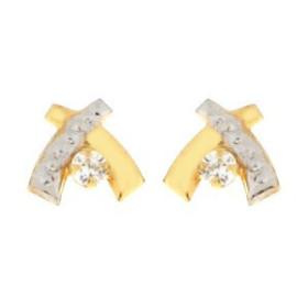 Boucles d'oreilles or et oxydes de zirconium