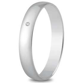 Alliance or blanc 3,5 mm, diamant de 0,01 carat