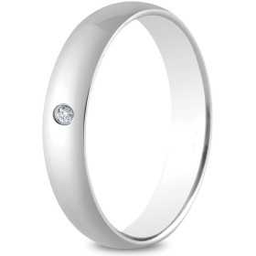 Alliance or blanc 4 mm, diamant de 0,01 carat