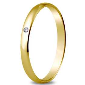 Alliance or jaune 2,5 mm, diamant de 0,01 carat