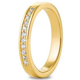 Alliance or jaune et diamants 0.17ct