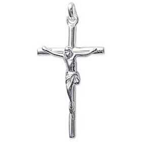 Pendentif crucifix en argent 3 x 2 cm.