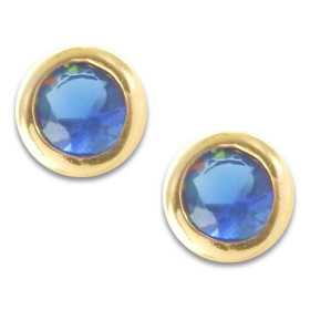 Clous d'oreilles pneu zirconias bleu