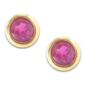 Clous d'oreilles pneu zirconias rose