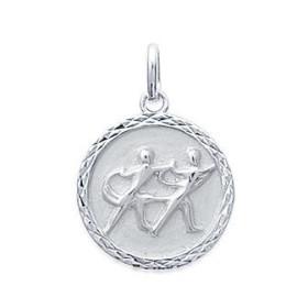 Médaille  zodiaque Gémeaux en argent.