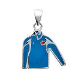 Pendentif argent maillot de sport émaillé