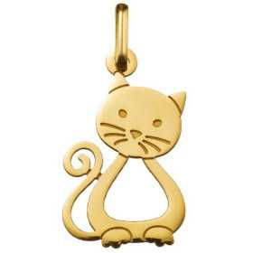 Pendentif chat ajouré en or jaune