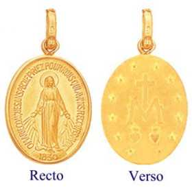 Médaille Vierge Miraculeuse en or 15 x 13 mm