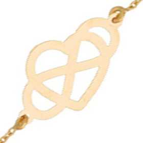 Bracelet or avec coeur infini