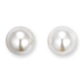 Clous d'oreilles en argent et perles de 8 mm