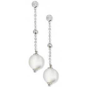 Boucles d'oreilles en argent et perles boutons suspendues